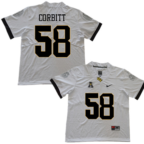 Men #58 Dallaz Corbitt UCF Knights College Football Jerseys Sale-White